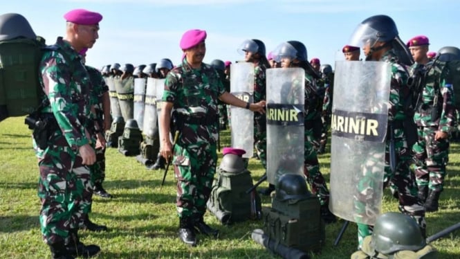 1.075 Personel Marinir TNI AL Siap Amankan Pemilu di Papua