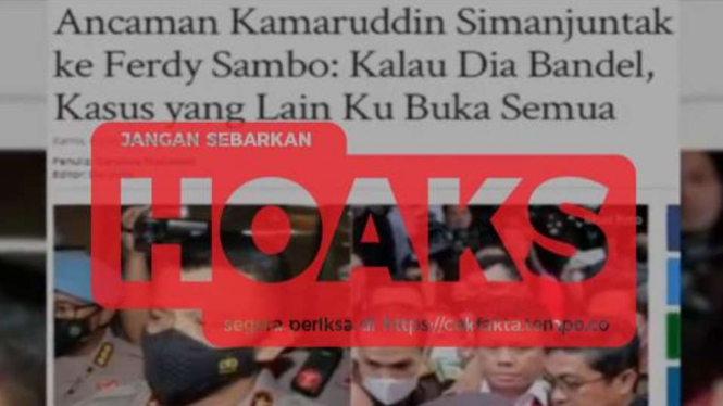 Cek Fakta: Eksekusi Ferdy Sambo Diambil Alih TNI