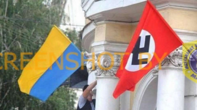 Cek Fakta: Foto Bendera Ukraina Berdampingan dengan Nazi