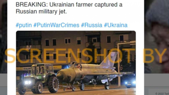 Cek Fakta: Foto Petani Ukraina Menangkap Jet Militer Rusia