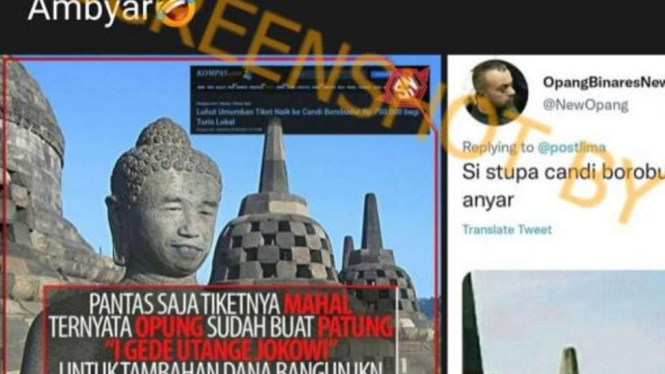 Cek Fakta: Tiket Candi Borobudur Naik karena Ada Patung Jokowi