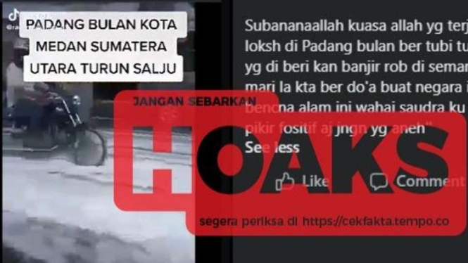 Cek Fakta: Video Salju Turun di Padang Bulan, Kota Medan