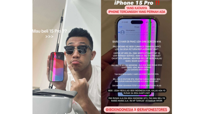 Konsumen Protes, iPhone 15 Pro Rusak Padahal Baru Dibeli 3 Hari di Erafone