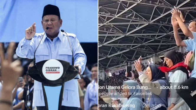 Viral 2 Pendukung Nangis Saat Prabowo Subianto Pidato di Kampanye Akbar GBK