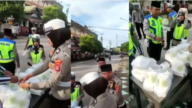 Viral Momen Warga Suudzon dengan Polisi, Dikira Razia Ternyata Sedang Bagi-bagi Takjil