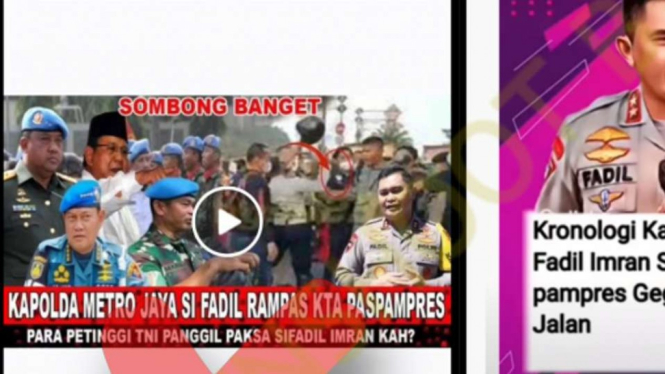 Cek Fakta: Kapolda Metro Jaya Fadil Imran Rampas KTA Paspampres