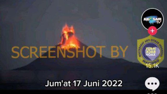 Cek Fakta: Video Gunung Anak Krakatau Bocor pada 17 Juni 2022