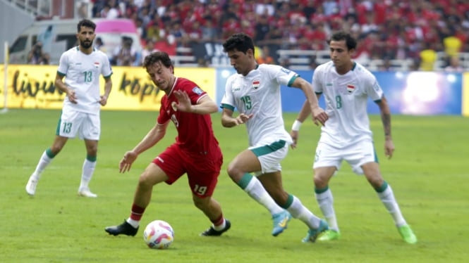 FOTO: Timnas Indonesia Takluk 0-2 dari Irak