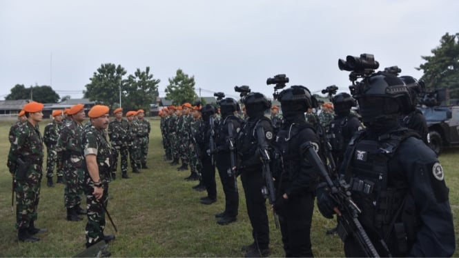 Komandan Kopasgat Marsda TNI Yudi Bustami Pimpin Apel Kesiapan Latihan Militer Trisula Perkasa 2024