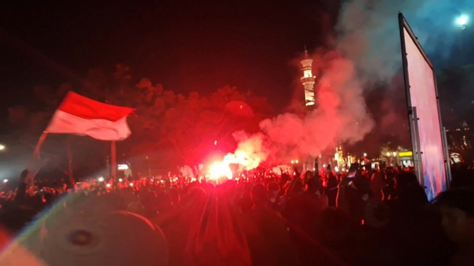 Ribuan Orang di Brebes Rayakan Kemenangan Indonesia U-23