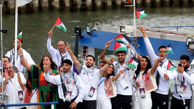 Ikut Olimpiade 2024, Delegasi Palestina Disambut Meriah di Paris