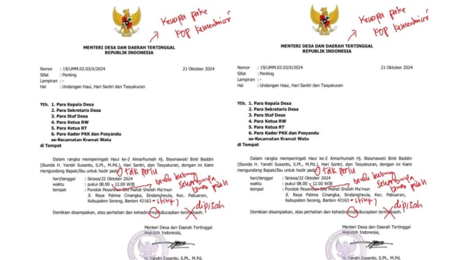 Netizen Soroti Kesalahan Tata Bahasa Surat Menteri Desa yang Viral untuk Kepentingan Pribadi