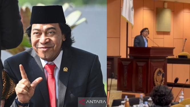 Gaya Serius Komeng Bawakan Hasil Reses di Sidang DPD Ala Pembawa Berita, Tetap Bikin Ketawa!