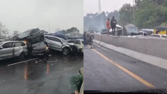 Kecelakaan Beruntun Tol Cipularang KM92 Diduga Truk Rem Blong, Lebih dari 10 Mobil Ringsek