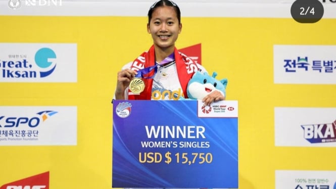 Tepat di Hari Pahlawan, Putri Kusuma Wardani Juara Korea Masters 2024