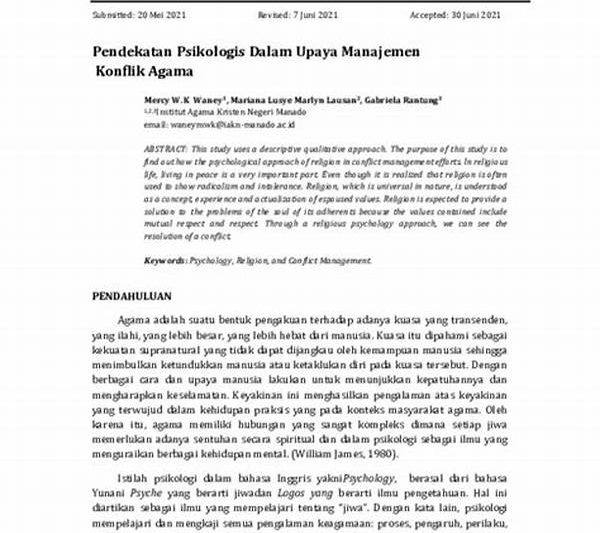 Pendekatan Psikologis Dalam Situasi Darurat